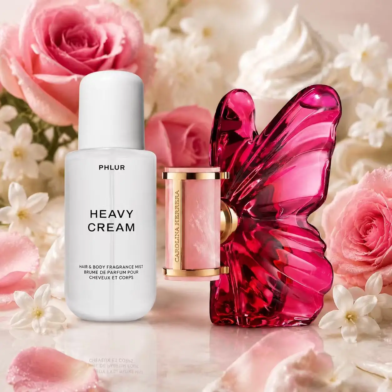Fragrance Perfume For Hair - 2PC PHLUR レディースフレグランスデュオセット、バニラスモーク＆ヘビークリームヘア＆ボディフレグランスミスト、長時間持続する香りの香水ギフトセット、8 fl oz (100ml)