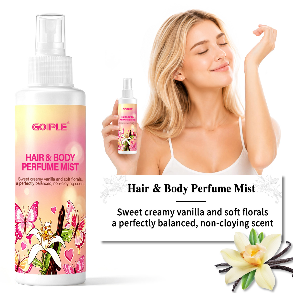 Fragrance Perfume For Hair - ヘア＆ボディパフュームミスト ボディスプラッシュ 肌のような軽さ 長続きする香り 髪の輝きを高める ナチュラルで持ち運びやすい
