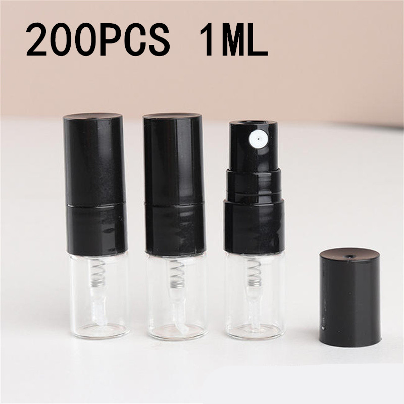 Perfume Fragrance World Qahwa - 5-200 個 1ML ポータブルガラス香水瓶セットスプレーボトル詰め替え可能なサンプルディスペンサー旅行用香水ポンプフレグランス用
