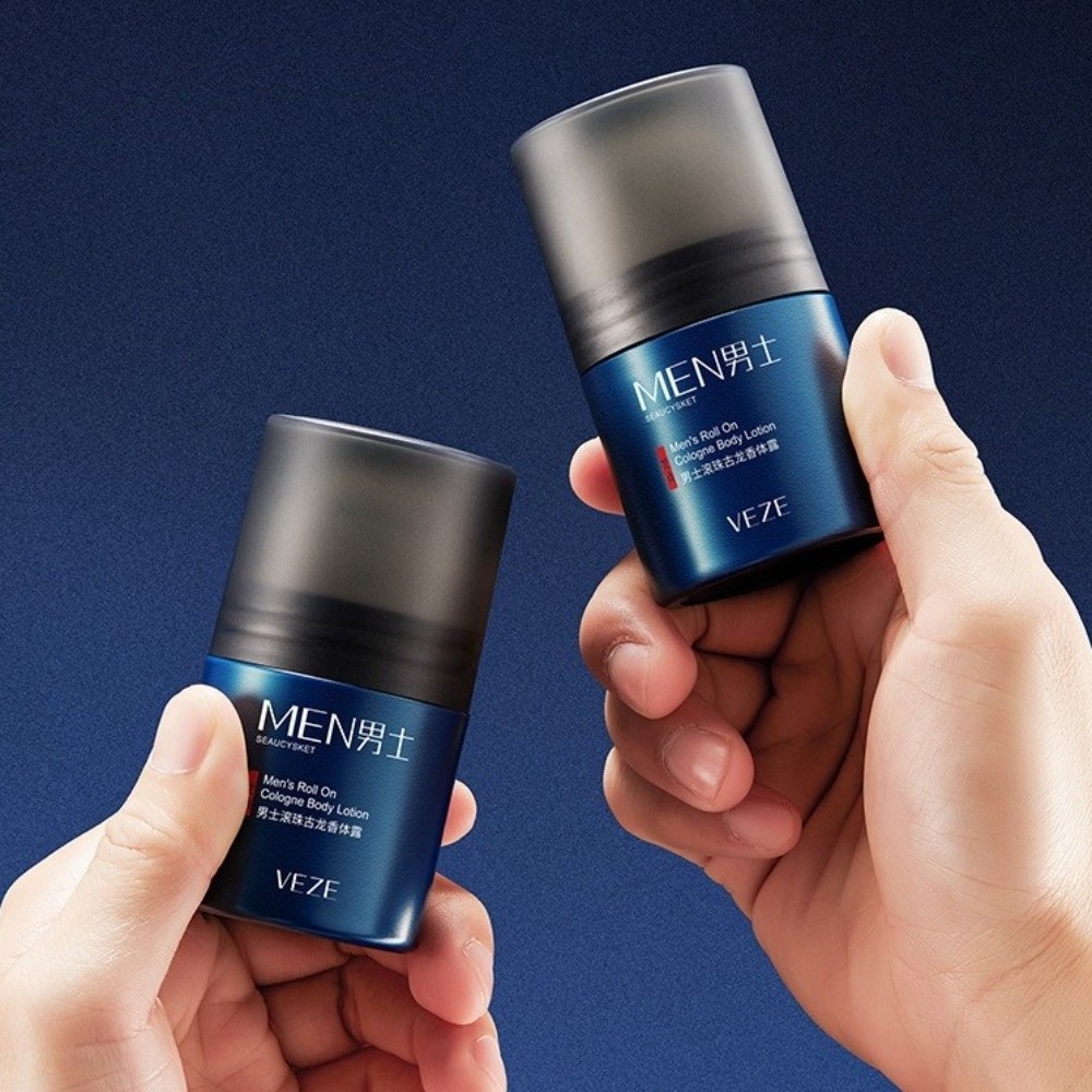 Cologne Solid Balm - 携帯用50mlメンズソリッドコロン、軽くて爽やかな香り、長持ちするロールオンコロン、ボディローション、ソリッドパフュームバーム、旅行用