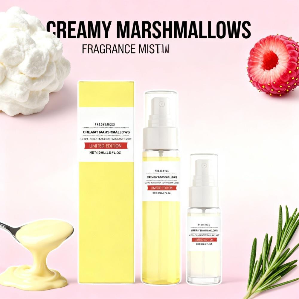 Perfume Fragrance Concentration - クリーミーなマシュマロの香りの香水ミスト、甘く温かいグルメな香り、超濃縮ラズベリー、キャラメル/バニラの女性用フレグランススプレー