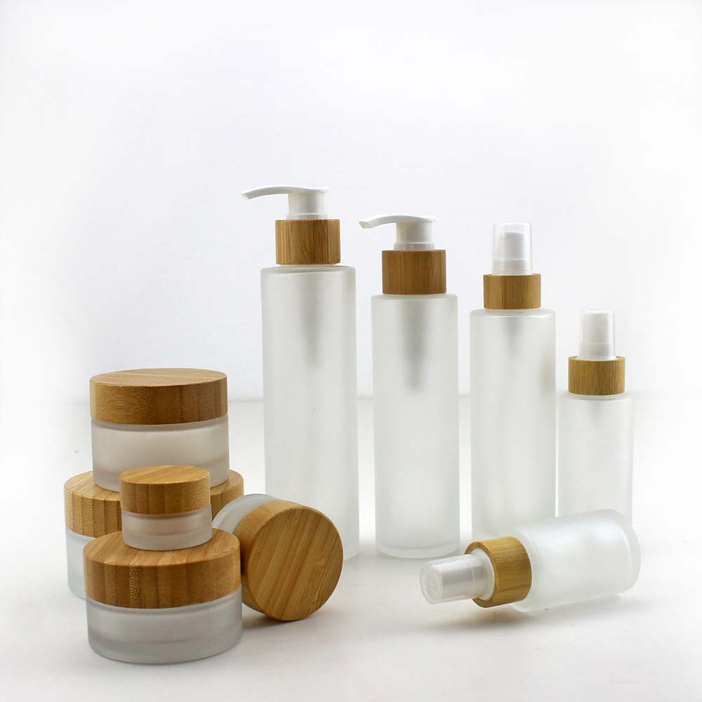 Perfume Fragrance World Qahwa - 天然竹香水瓶すりガラス空のクリームローション瓶 30 ミリリットル-200 ミリリットル DIY 化粧品容器シャンプーポンプボトル旅行