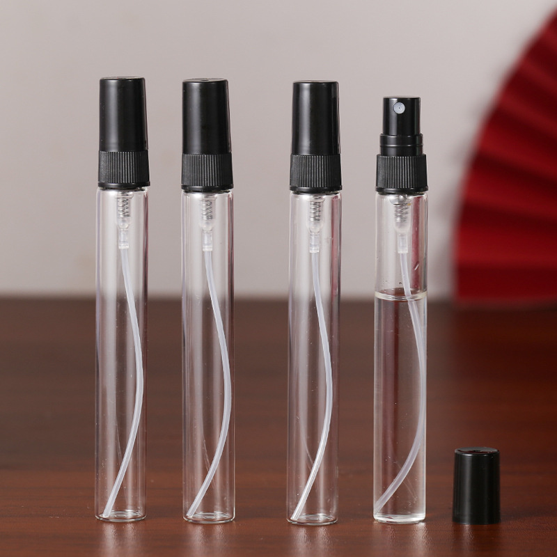 Perfume Fragrance World Qahwa - スプレー付きの詰め替え可能なガラス瓶,黒の香水スプレーボトル,トラベルスプレー,2ml, 3ml, 5ml, 10ml