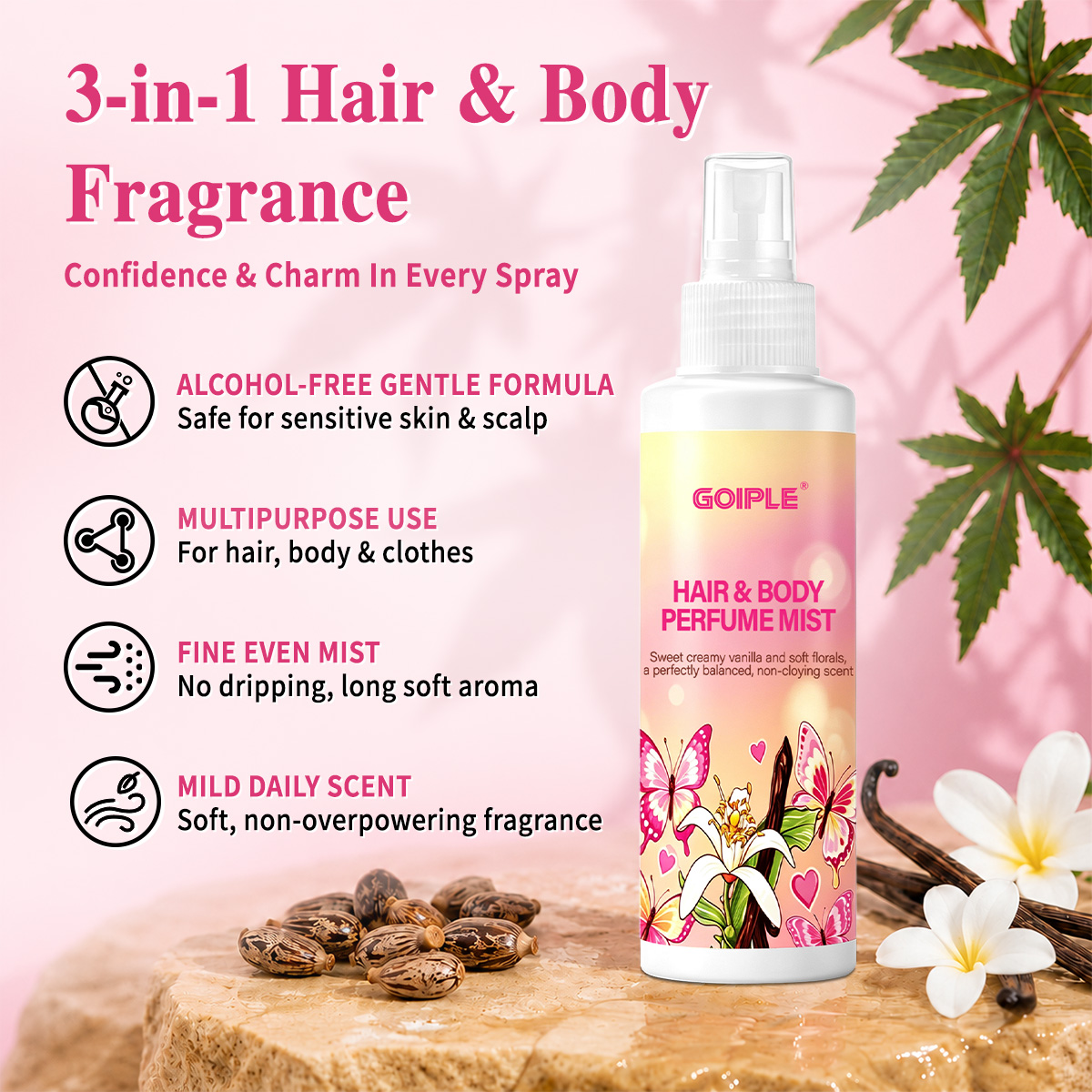 ヘア＆ボディパフュームミスト ボディスプラッシュ 肌のような - Fragrance Perfume For Hair のレビューと価格