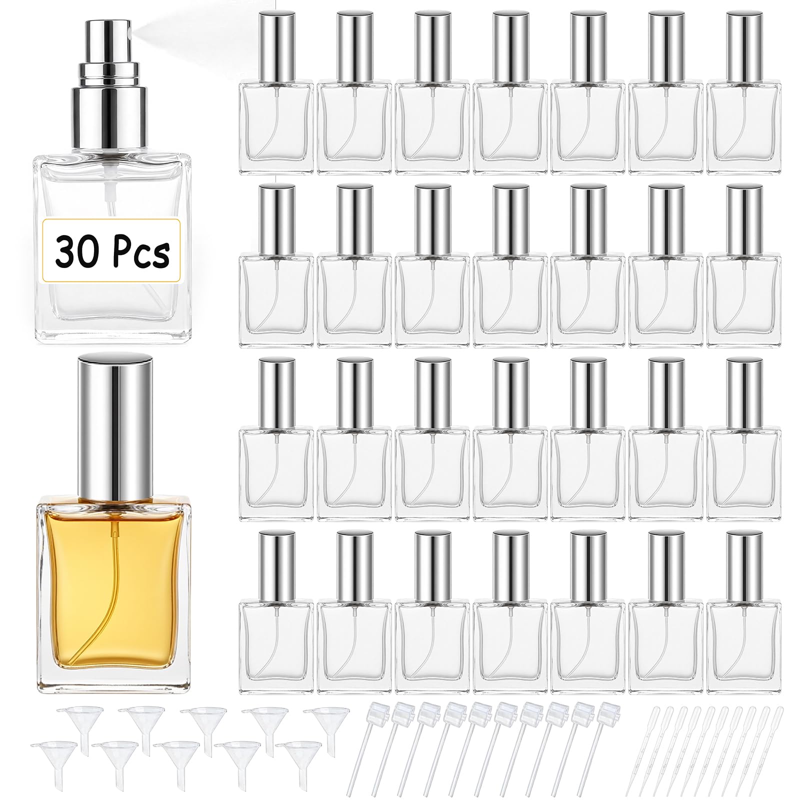 高品質な30個の15ml透明ガラス香水スプレーボトル、包装ツ - Perfume Fragrance World Qahwa のレビューと価格