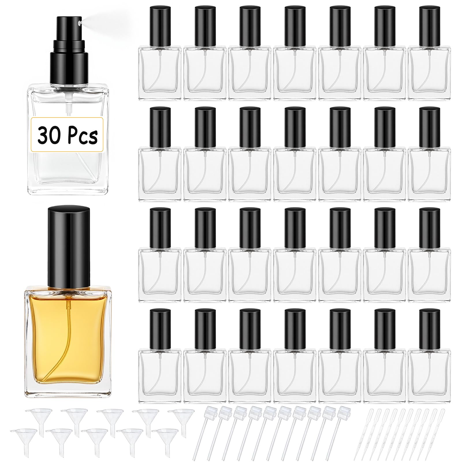 高品質な30個の15ml透明ガラス香水スプレーボトル、包装ツ - Perfume Fragrance World Qahwa のレビューと価格