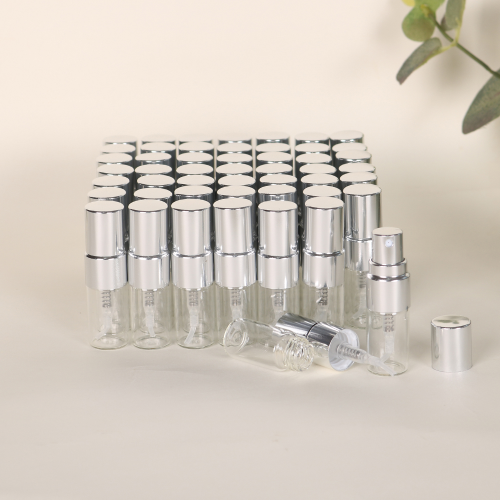 50個 2ml 透明ガラスミニ香水瓶、アルミニウム超微細スプ - Perfume Fragrance Enhancer のレビューと価格