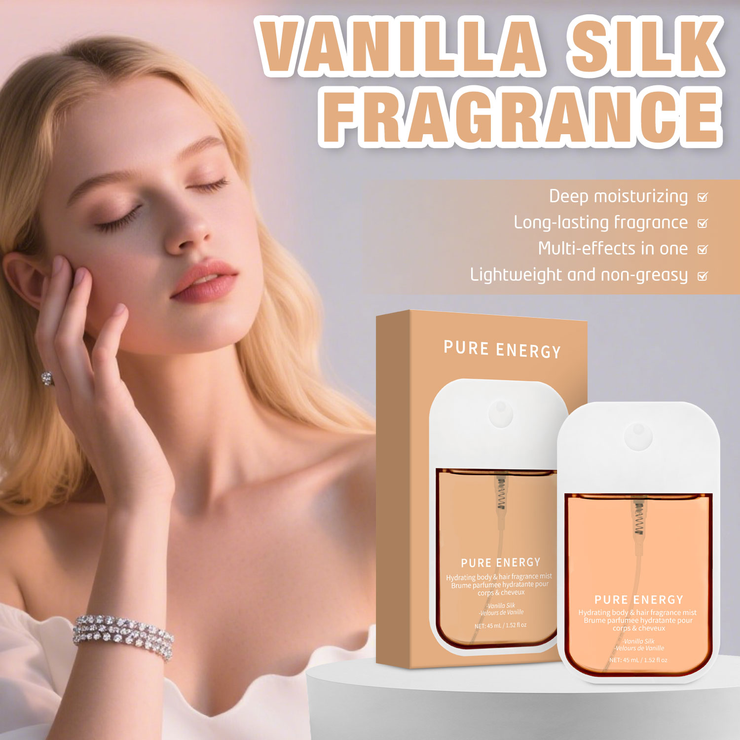 バニラベルベットボディミスト（男女兼用）女性用香水、保湿ボデ - Fragrance Perfume For Hair のレビューと価格