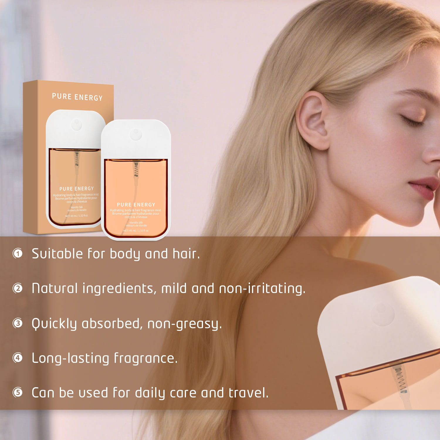 バニラベルベットボディミスト（男女兼用）女性用香水、保湿ボデ - Fragrance Perfume For Hair のレビューと価格