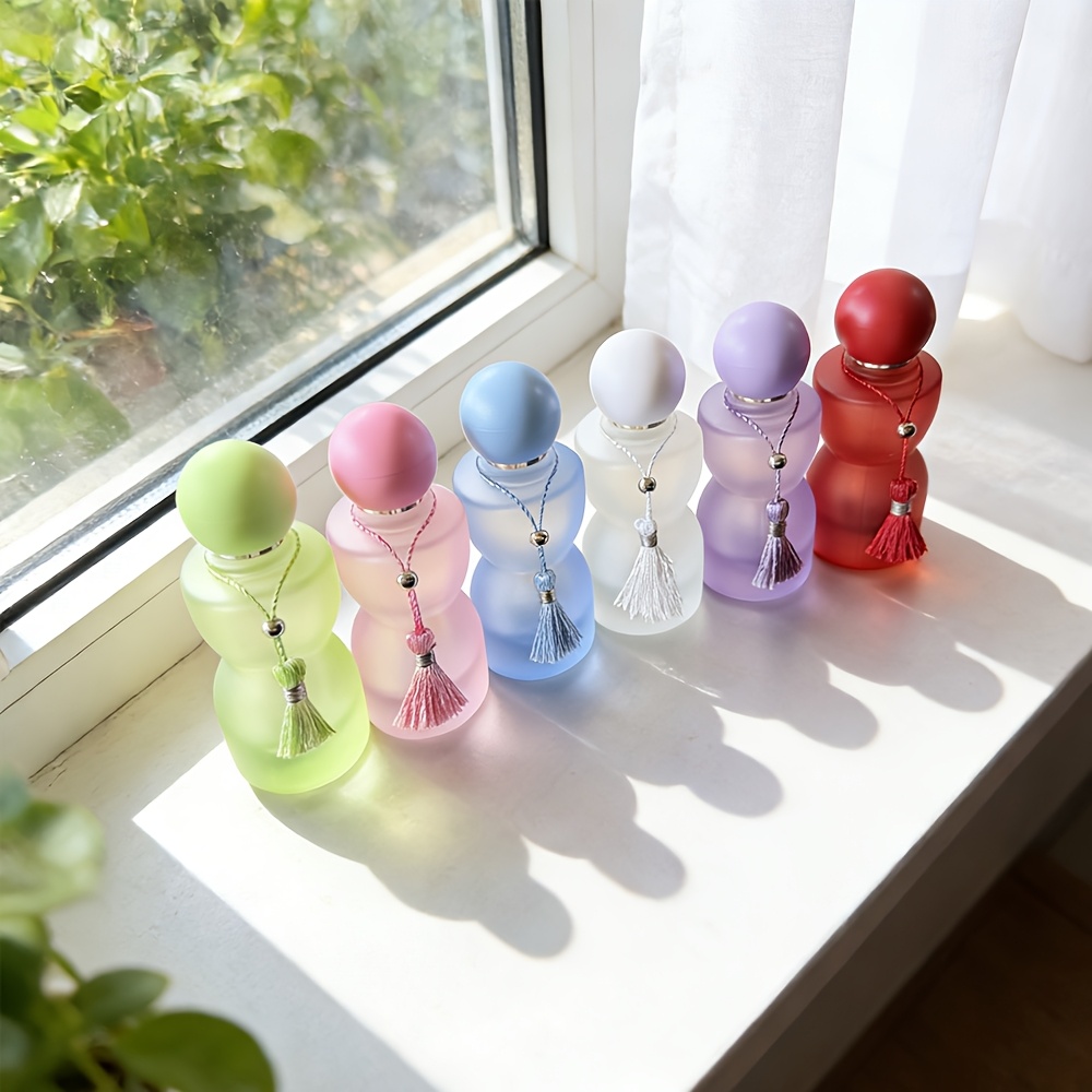 30mlガラス香水瓶、カラフルな球形の蓋とタッセル付き、大容 - Perfume Fragrance World Qahwa のレビューと価格